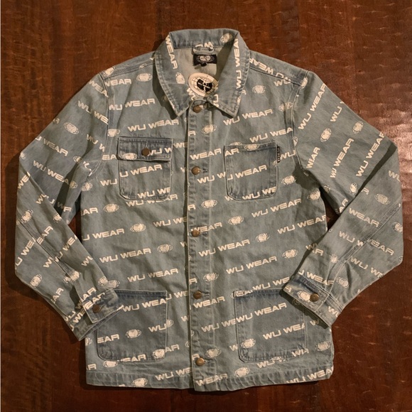 VTG NWT Wu Wear Men’s Size Medium Blue Printed Denim Jacket - Picture 8 of 8